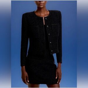 Veronica Beard Black  Lars tweed Textured Blazer jacket ⭐️New size 10